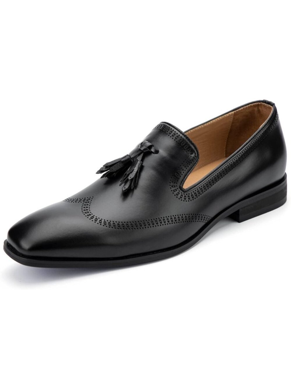 Men's Black Classic Luxury Stylish Fashion Rubber Slip On Loafers Dress Shoes